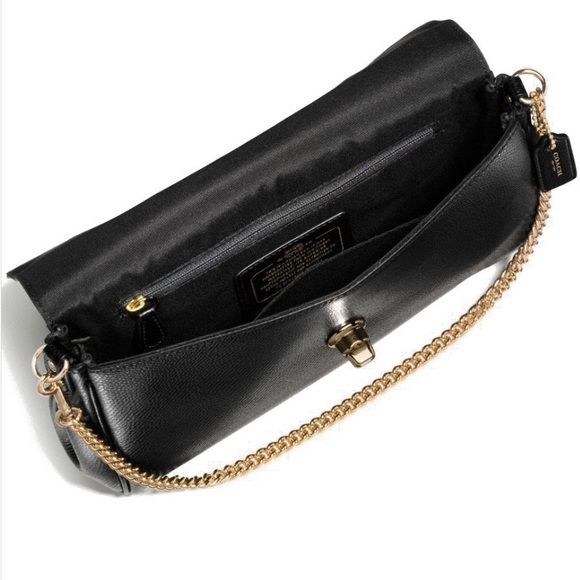 Coach Ruby Crossbody In Crossgrain Leather Gold / Black # F57528 - Picture 5 of 12